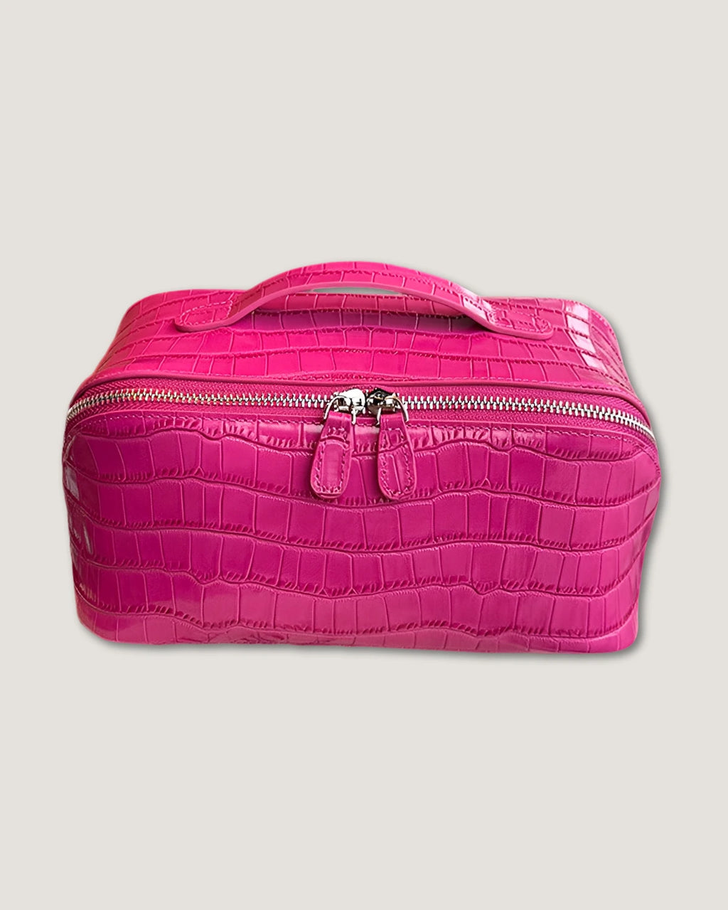Layflat leather vanity bag