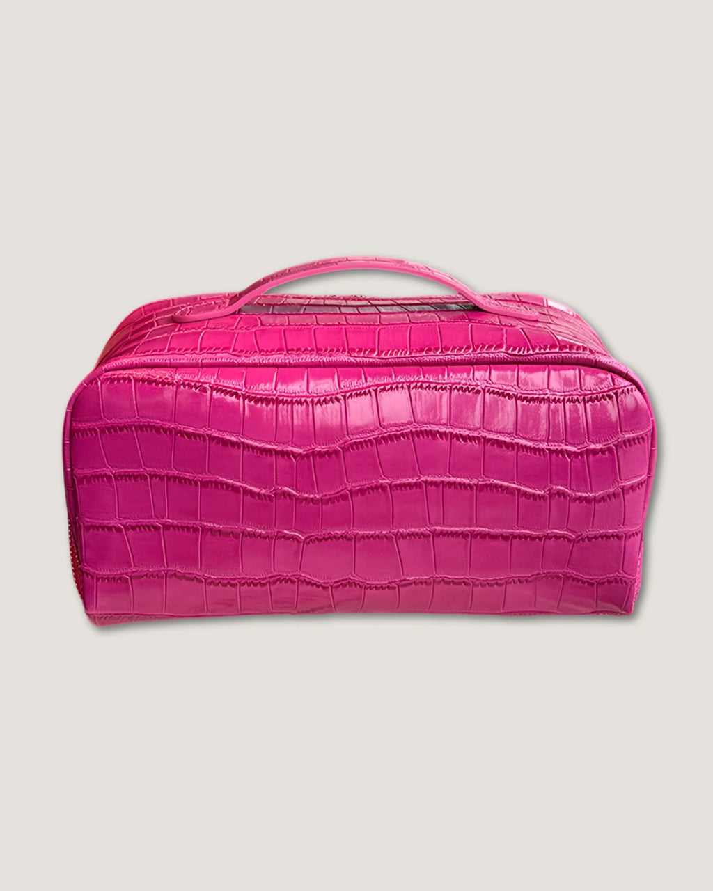 Layflat leather vanity bag