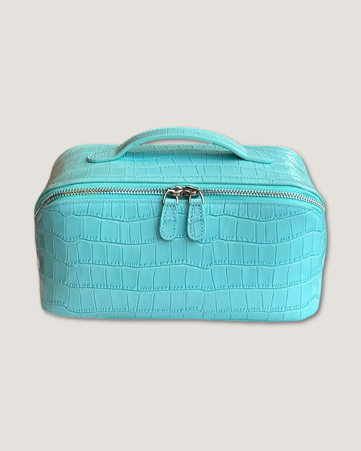 Layflat leather vanity bag