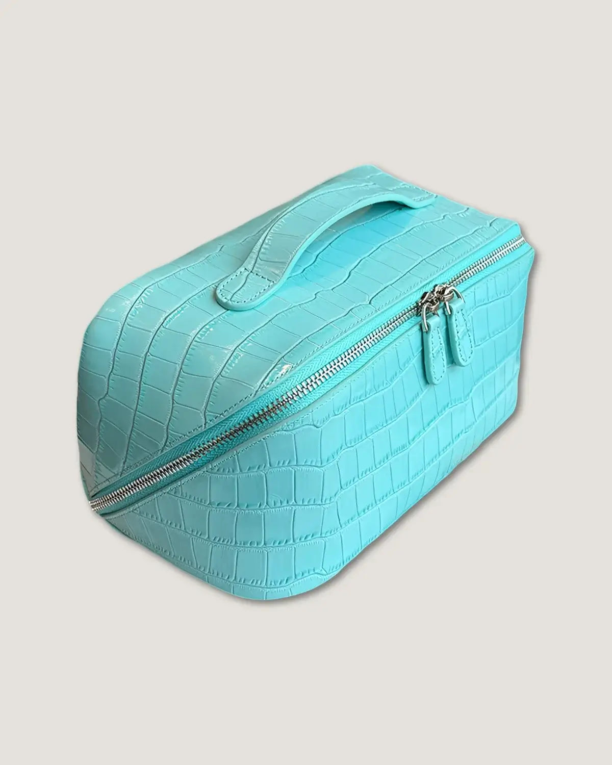 Layflat leather vanity bag