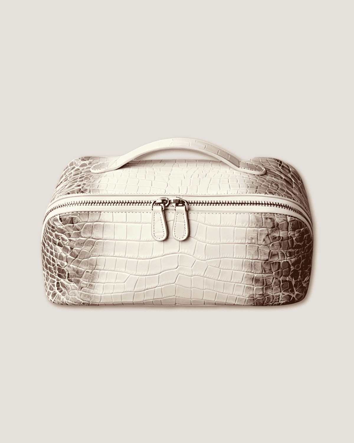 Layflat leather vanity bag for woman