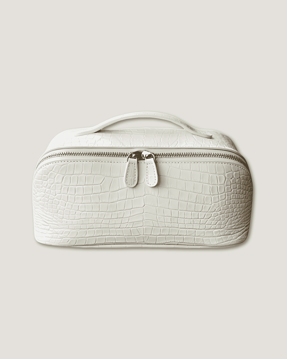 Layflat leather vanity bag for woman