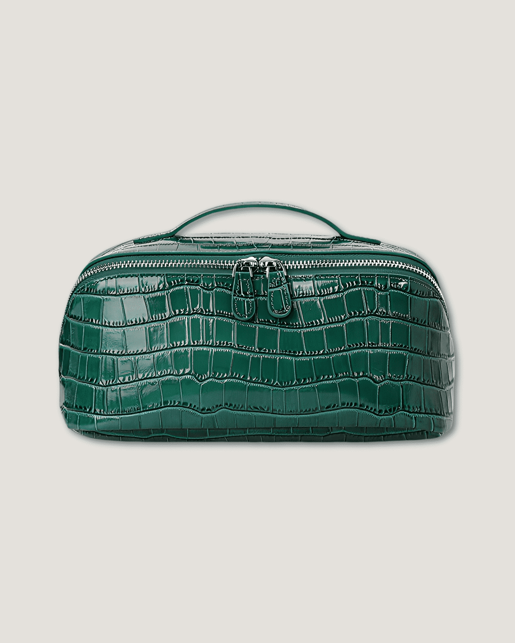 Layflat leather vanity bag for woman