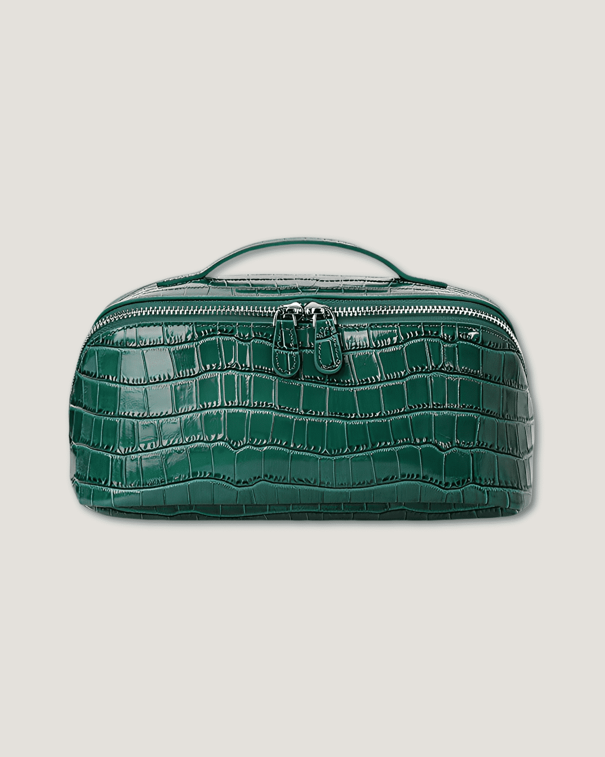 Layflat leather vanity bag for woman