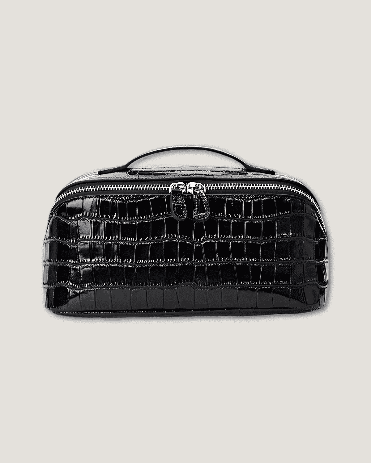 Layflat leather vanity bag for woman