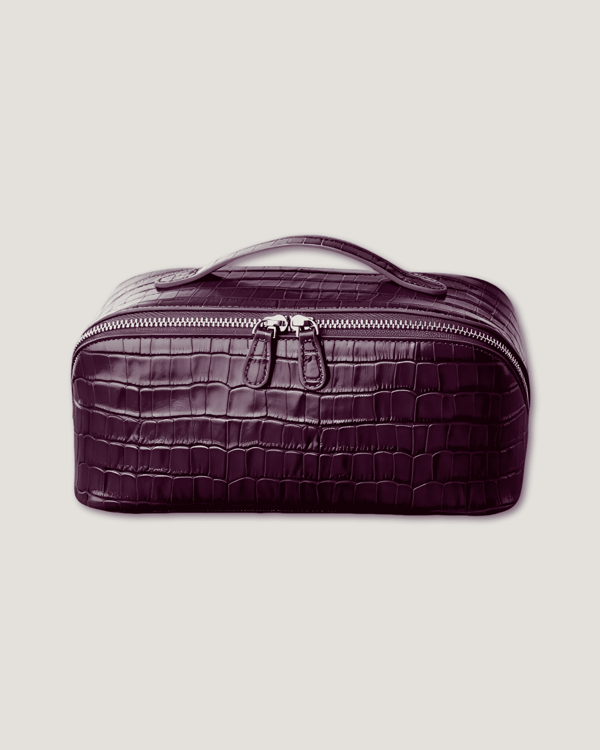 Layflat leather vanity bag for woman