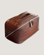 Layflat leather vanity bag