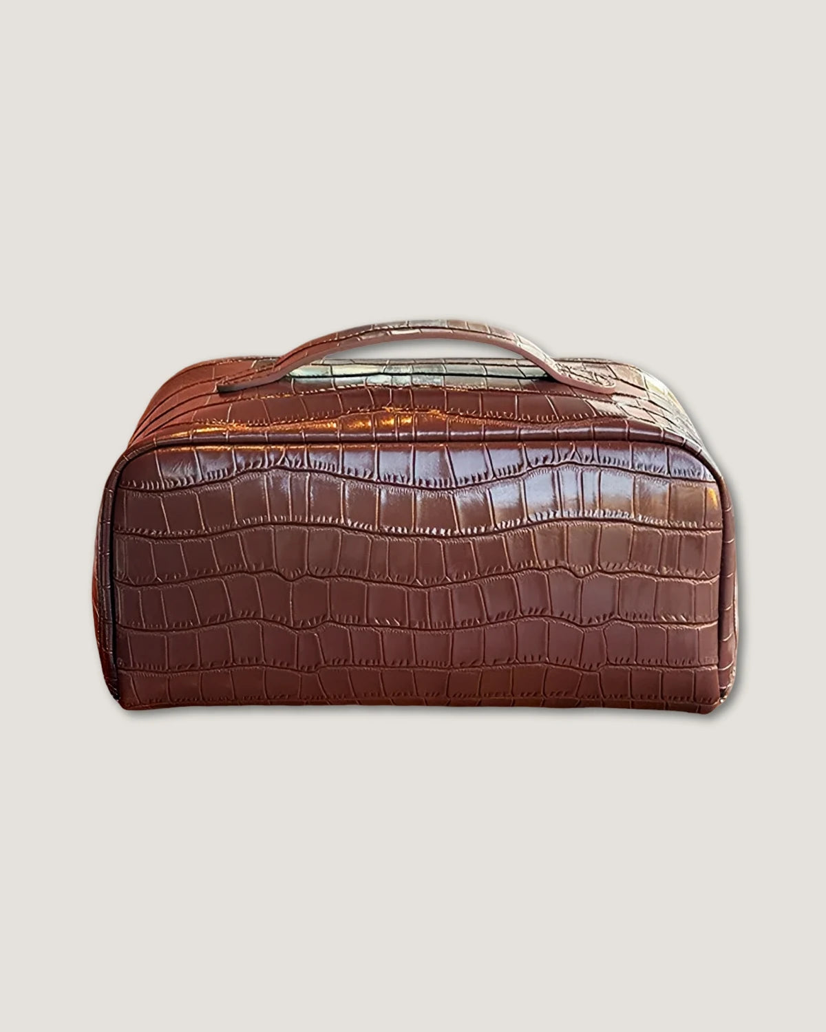 Layflat leather vanity bag