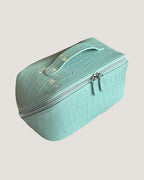 Layflat leather vanity bag