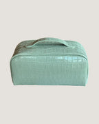 Layflat leather vanity bag