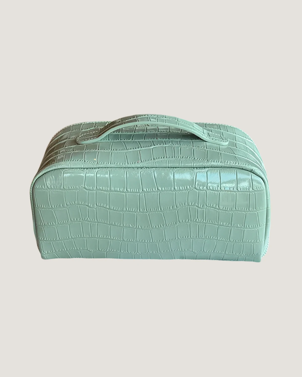 Layflat leather vanity bag
