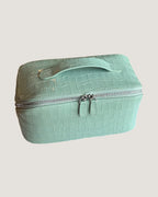 Layflat leather vanity bag