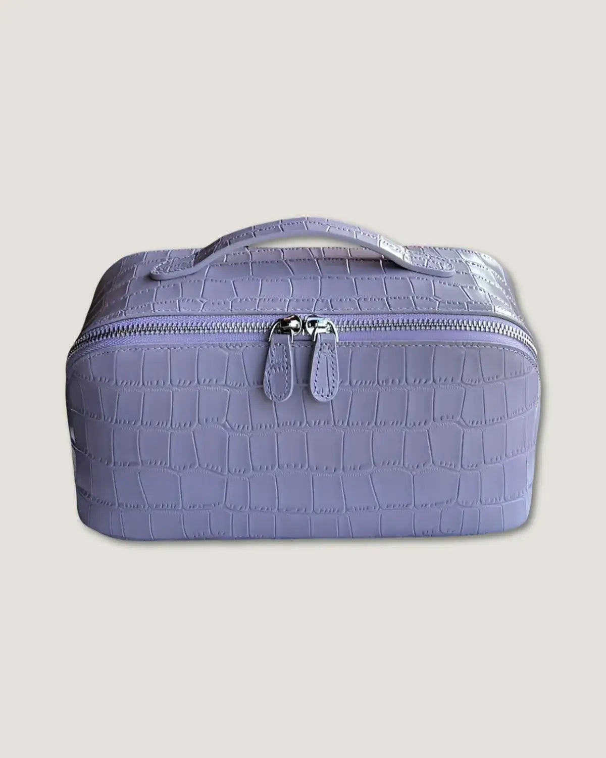 Layflat leather vanity bag