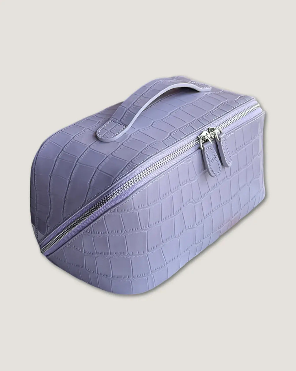 Layflat leather vanity bag