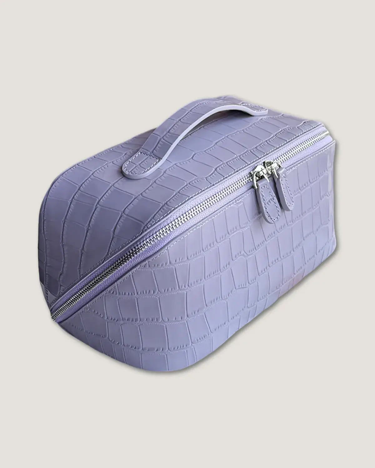 Layflat leather vanity bag