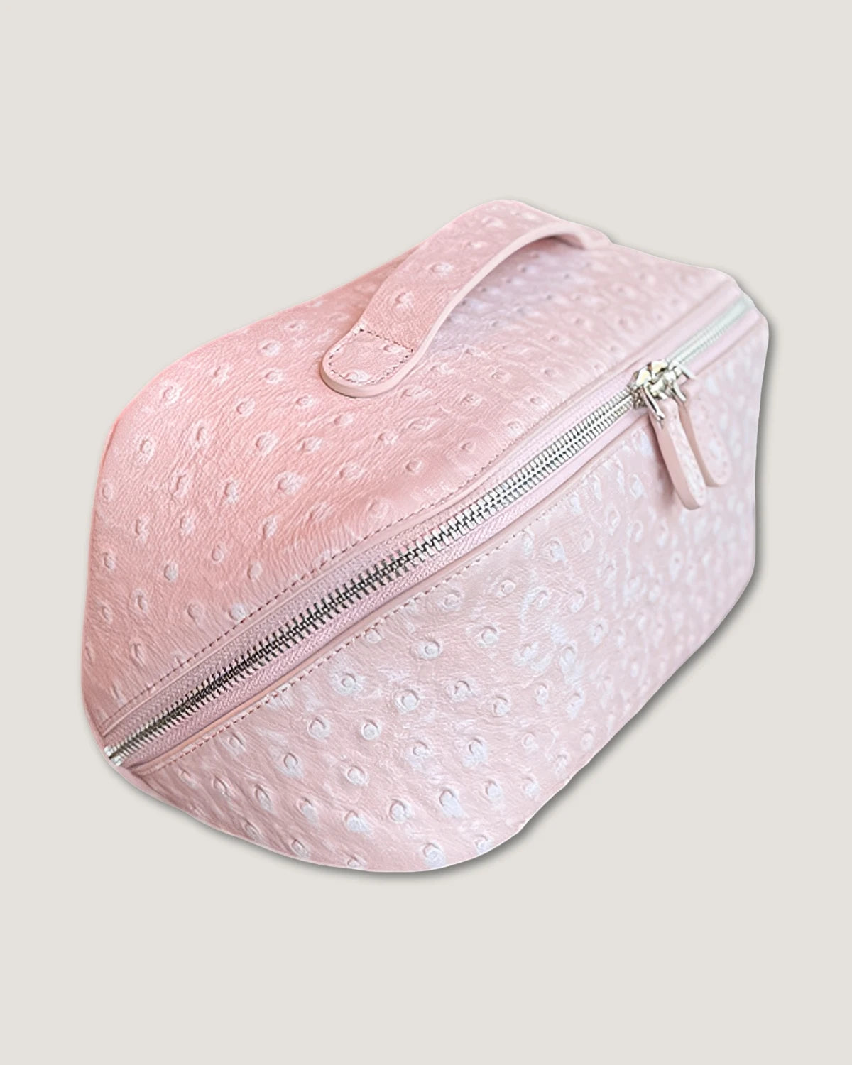 Layflat leather vanity bag